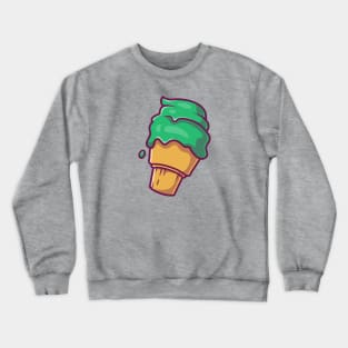 Cute Ice Cream Matcha Cartoon Illustration Crewneck Sweatshirt